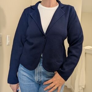 Grace Karin Women's Navy Sweater Blazer Size Large